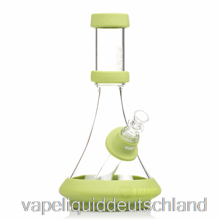 Grav-Deco-Becher Aus Klarem Silikon + Avocadogrüner Vape-Flüssigkeit